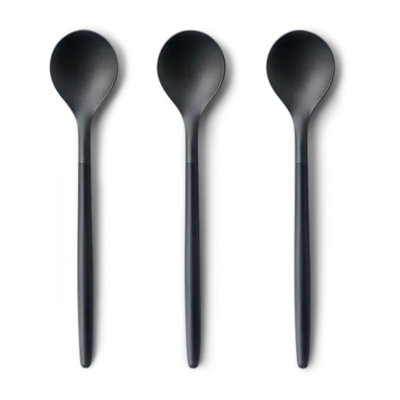 3 black zirconia coffee spoons made in Japan - available at JAHOKO