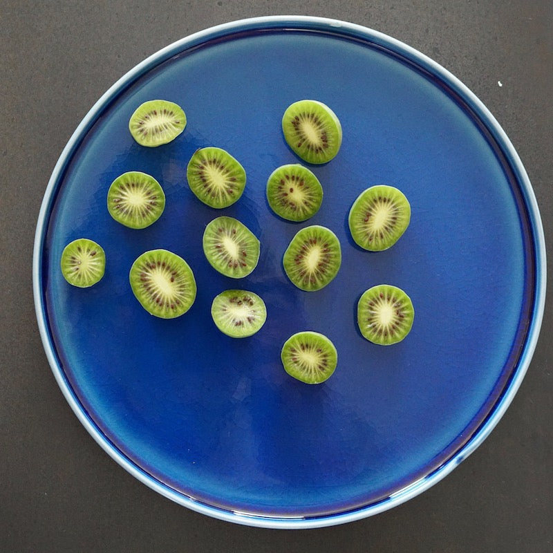 Hasu dinner plate - deep blue