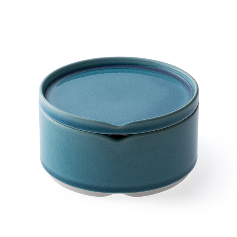 Hasu stacking bowl w. lid - azure blue M