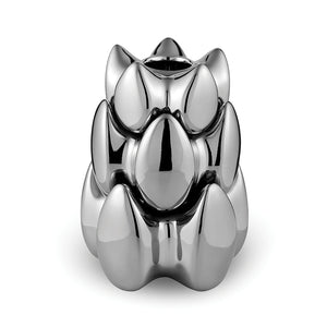 Elegant silver candle holder made of porcelain. Design from Hong Kong - available at JAHOKO. 3 sizes - stack it as you like.