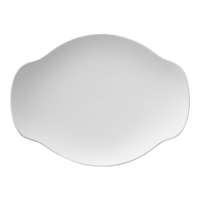 White matte porcelain Japanese plate - at JAHOKO.com