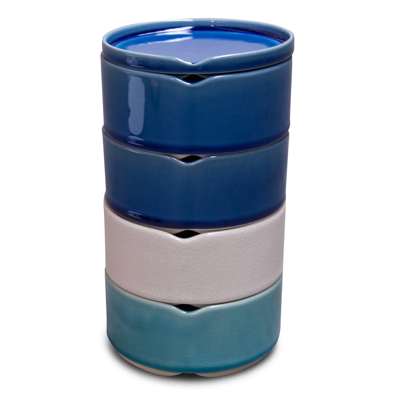 Hasu stacking bowl w. lid - deep blue M