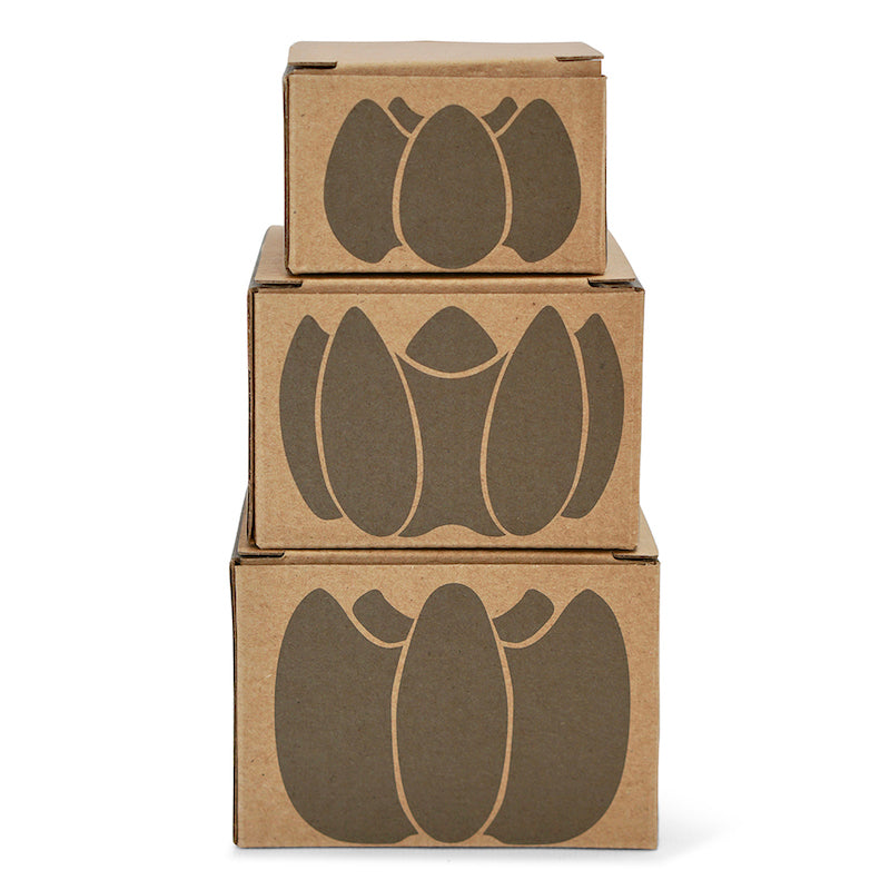 Boxes designed for the candle holders. Sustainable products available at JAHOKO.COM